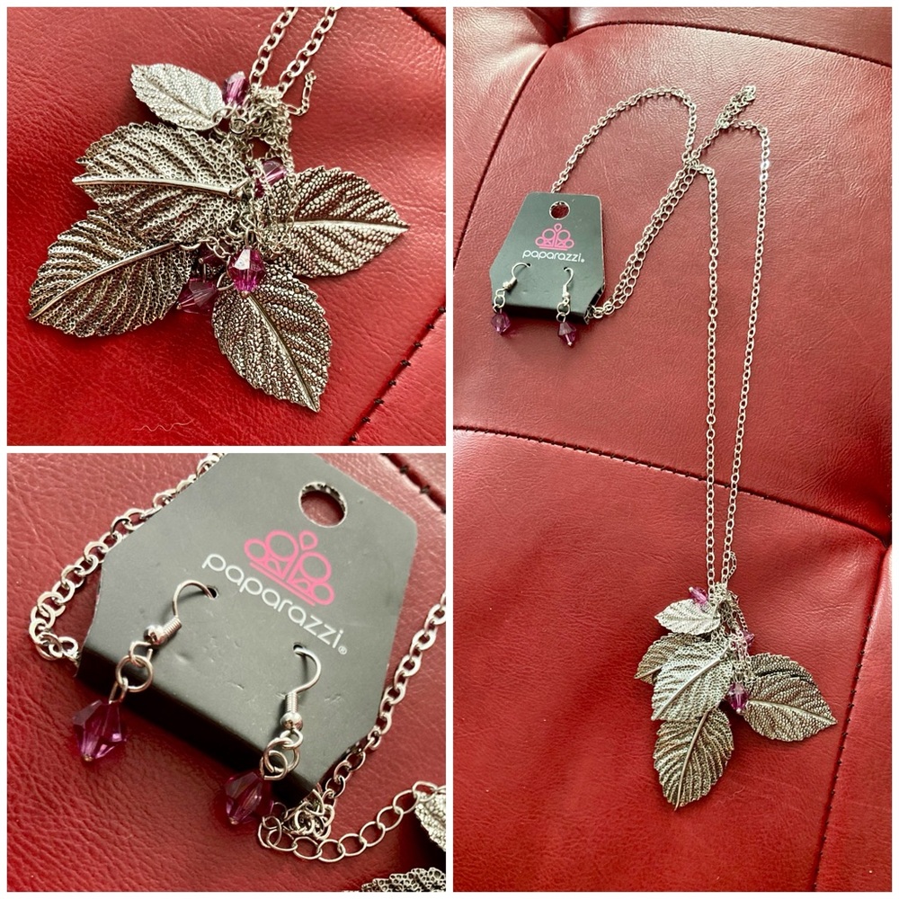 Paparazzi Silver Necklace with Purple Accents